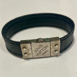 Louis Vuitton Black and Silver Bracelet